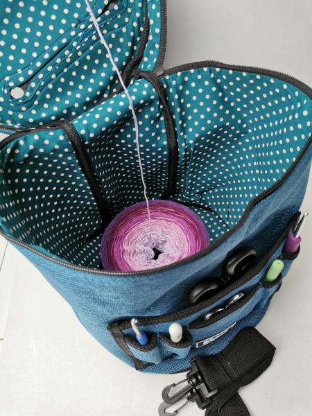 Bobbeltasche Rund blau ( ohne Inhalt )