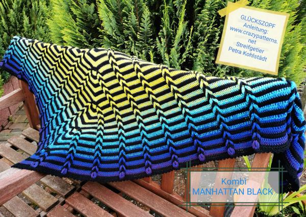 "KOMBI MANHATTAN-BLACK" 5 Farben 1x Uni / 1x Farbverlauf